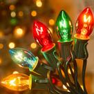 Conjunto de luzes de corda de Natal Minetom C7 Multicolor 7m