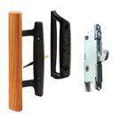 Conjunto de maçanetas de vidro deslizante para pátio HauSun Oak Wood White