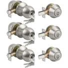 Conjunto de maçanetas e fechaduras BESTTEN Satin Nickel, pacote com 3