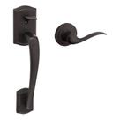 Conjunto de maçanetas para porta dianteira Kwikset Prescott Non-Locking Bronze