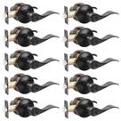 Conjunto de maçanetas Probrico Privacy Black Finish Wave, pacote com 10