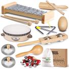 Conjunto de madeira natural LOOIKOOS para instrumentos musicais para crianças de 1 a 3 anos