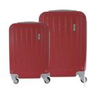 Conjunto de Malas de Viagem em ABS IKA Scorpion Cadeado Integrado 2Pcs P/M Vermelha