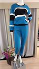 Conjunto de Malha com listras brancas e pretas