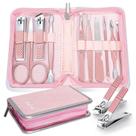 Conjunto de manicure Andrea Professional 10 em 1 com bolsa de couro Conjunto de manicure Andrea Professional 10 em 1 com bolsa de couro