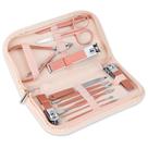 Conjunto de manicure BOTEFEI 12 em 1 com aço inoxidável rosa dourado