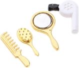 Conjunto de maquiagem Dollhouse Miniature Comb Hair Dryer Mirror Conjunto de maquiagem Dollhouse Miniature Comb Hair Dryer Mirror