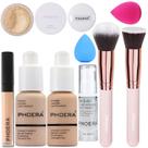 Conjunto de maquiagem PHOERA Foundation Full Coverage com primer e pó