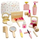 Conjunto de maquiagem Pretend Manline Wooden, 15 unidades para meninas de 3 a 8 Conjunto de maquiagem Pretend Manline Wooden, 15 unidades para meninas de 3 a 8