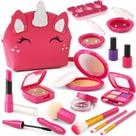 Conjunto de maquiagem Pretend WESAYEE para crianças pequenas com bolsa de unicórnio Conjunto de maquiagem Pretend WESAYEE para crianças pequenas com bolsa de unicórnio