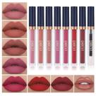 Conjunto de Maquiagem QiBest - 8 Batons Líquidos Matte e Lip Plumper