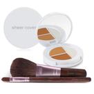 Conjunto de maquiagem Sheer Cover Flawless Face Dark com pincéis, 4 unidades