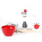 Conjunto de máquina de fazer café para cozinha de madeira Pretend Role Play Toy