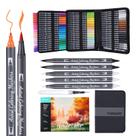 Conjunto de Marcadores Aquareláveis TOSHARE 72 Cores com Dupla Ponta