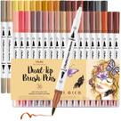Conjunto de marcadores Ohuhu Skin Tone 36 cores, pincel de ponta dupla, Maui