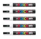 Conjunto de marcadores uni Posca Poster Color PC-5M Branco Médio x5 Conjunto de marcadores uni Posca Poster Color PC-5M Branco Médio x5