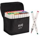 Conjunto de Marcadores XUQ 60 Cores com Ponta Dupla para Arte com Álcool