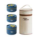Conjunto De Marmitas Térmicas De Aço Inoxidável 3 Peças Portátil, Seguro Para Micro-ondas,
