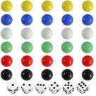 Conjunto de mármore COMSREV 30 peças de bolinhas de vidro de 16 mm com 6 dados e saco