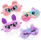 Conjunto de máscaras de dormir: máscaras para olhos de animais de pelúcia para crianças e adultos