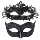 Conjunto de máscaras de máscaras FRUOR Black para festa de Halloween para casais
