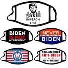 Conjunto de máscaras faciais Impeach Biden com estampa digital de algodão, 5 unidades