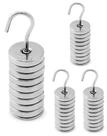 Conjunto de massa com fenda de laboratório QWORK Metal cromado 100g 9x10g Conjunto de massa com fenda de laboratório QWORK Metal cromado 100g 9x10g