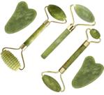 Conjunto de Massageador Facial 5 em 1 Fuvooi - Jade Gua Sha com Rolo Conjunto de Massageador Facial 5 em 1 Fuvooi - Jade Gua Sha com Rolo