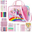 Conjunto de materiais de arte D-fantix Unicorn com bolsa conversível 63 unidades