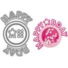 Conjunto de matrizes de corte DzIxY Happy Bday Star em metal para scrapbooking Conjunto de matrizes de corte DzIxY Happy Bday Star em metal para scrapbooking