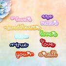 Conjunto de matrizes de corte em aço carbono Feemkota Love Words
