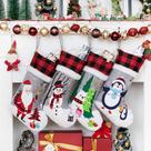 Conjunto de meias de Natal BHD BEAUTY Grey Burlap 50 cm, pacote com 5 Conjunto de meias de Natal BHD BEAUTY Grey Burlap 50 cm, pacote com 5