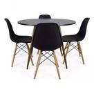 Conjunto De Mesa 100 Cm Com 4 Cadeiras Eames New Conjunto De Mesa 100 Cm Com 4 Cadeiras Eames New