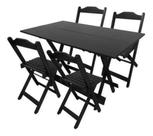 Conjunto de Mesa 120X70 mais 4 Cadeiras Dobráveis