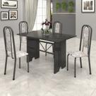 Conjunto de Mesa 120x75cm Tampo Ardósia com 4 Cadeiras Lavínea