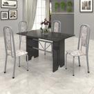 Conjunto de Mesa 120x75cm Tampo Ardósia com 4 Cadeiras Lavínea