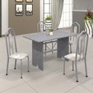 Conjunto de Mesa 120x75cm Tampo Granito com 4 Cadeiras Bianca Soma Móveis