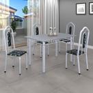 Conjunto de Mesa 120x75cm Tampo Granito com 4 Cadeiras Bianca