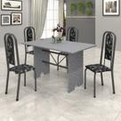Conjunto de Mesa 120x75cm Tampo Granito com 4 Cadeiras Lavínea