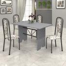 Conjunto de Mesa 120x75cm Tampo Granito com 4 Cadeiras Lavínea
