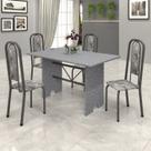 Conjunto de Mesa 120x75cm Tampo Granito com 4 Cadeiras Lavínea