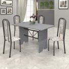 Conjunto de Mesa 120x75cm Tampo Granito com 4 Cadeiras Lavínea