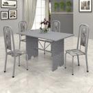 Conjunto de Mesa 120x75cm Tampo Granito com 4 Cadeiras Lavínea