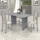 Conjunto de Mesa 120x75cm Tampo Granito com 4 Cadeiras Lavínea