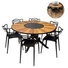 Conjunto de Mesa 1,30m Zurick Madeira + 6 Cadeiras Alegra Jantar e Lazer