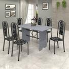 Conjunto de Mesa 140x75cm Tampo Granito com 6 Cadeiras Lavínea