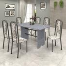 Conjunto de Mesa 140x75cm Tampo Granito com 6 Cadeiras Lavínea