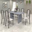 Conjunto de Mesa 140x75cm Tampo Granito com 6 Cadeiras Lavínea