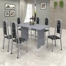 Conjunto de Mesa 140x75cm Tampo Granito com 6 Cadeiras Lavínea