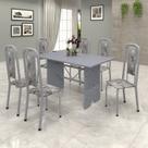 Conjunto de Mesa 140x75cm Tampo Granito com 6 Cadeiras Lavínea